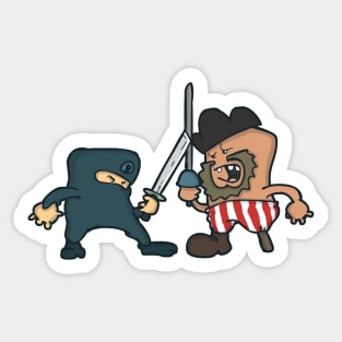 Pirate vs Ninja Sticker